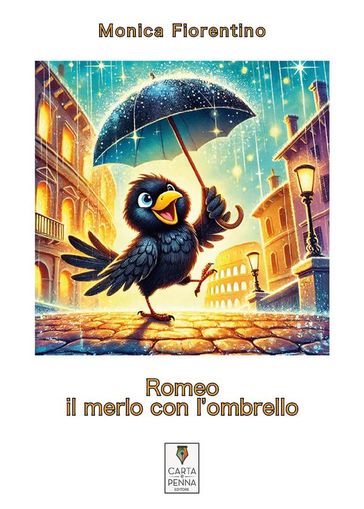 Romeo il merlo con l'ombrello