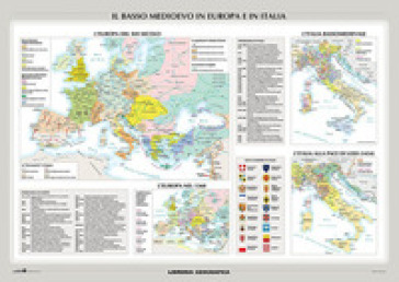 L'alto Medioevo In Europa/Il Basso Medioevo In Europa E In Italia. Carta Murale Storica Doppia