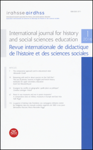 International journal for history and social sciences education-Revue internationale de didactique de l'histoire et des sciences sociales (2016). Vol. 1