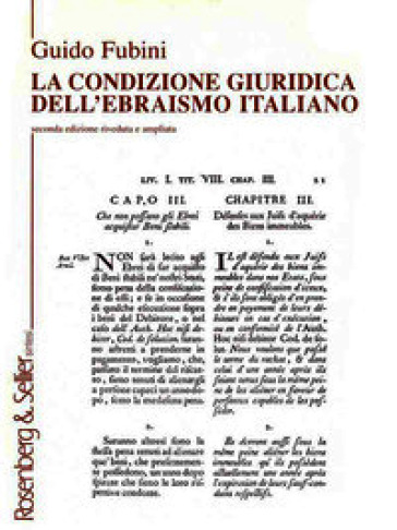 La condizione giuridica dell'ebraismo italiano