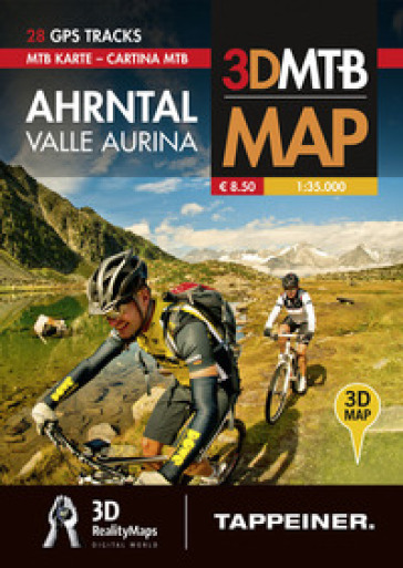Valle Aurina. Cartina MTB. Con riproduzioni 3D