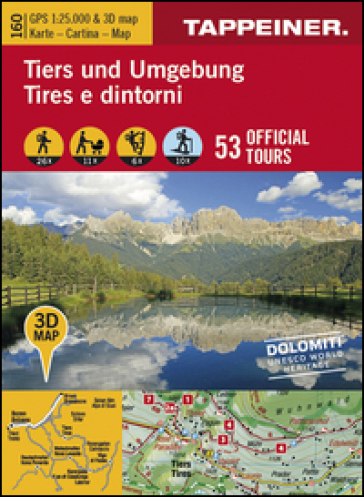 Tires e dintorni. Cartina topografica. Carta panoramica 3D