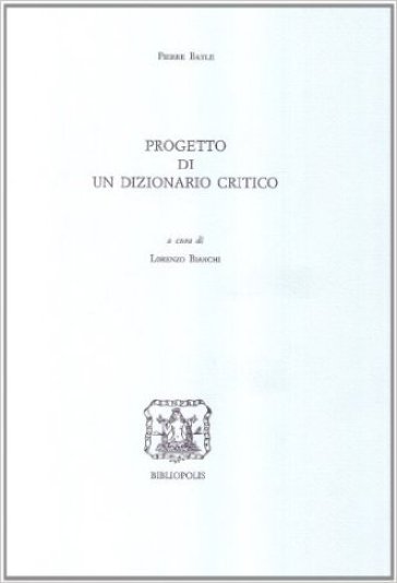 Progetto di un dizionario critico