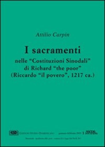 I sacramenti nelle «Costituzioni sinodali» di Richard «The Poor» (Riccardo «Il Povero») (1217)