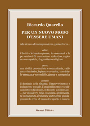 Per un nuovo modo d'essere umani