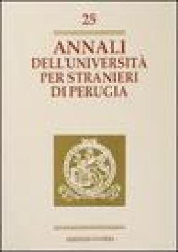 Annali dell'Università per stranieri di Perugia. Anno VI. Vol. 25