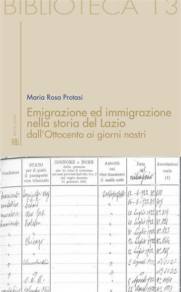 Emigrazione ed immigrazione nella storia del Lazio dall'Ottocento ai giorni nostri
