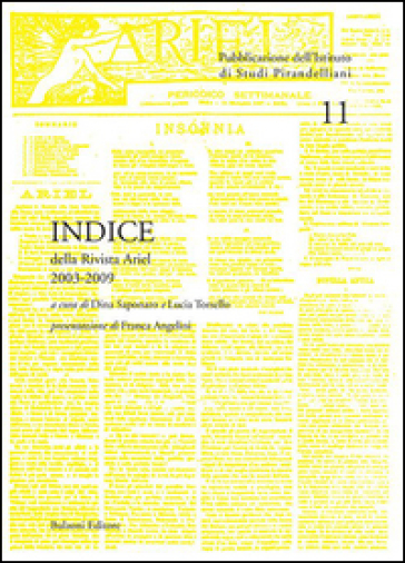 Indice della rivista «Ariel». 2003-2009