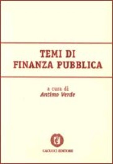 Temi Di Finanza Pubblica. Vol. 1