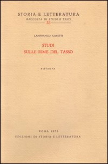 Studi Sulle Rime Del Tasso