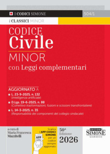 Codice civile. Ediz. minor. Con APP CODICI SIMONE per un codice sempre aggiornato
