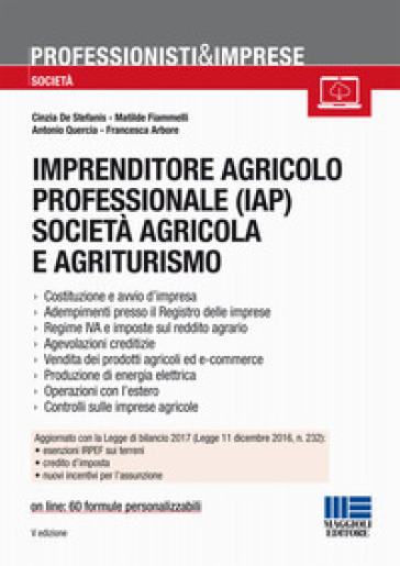 Imprenditore Agricolo Professionale (Iap) Società Agricola E Agriturismo