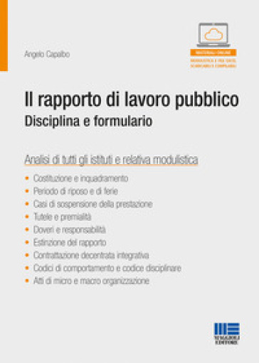 Il Rapporto Di Lavoro Pubblico. Disciplina E Formulario