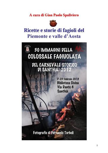 Ricette e storie di fagioli del Piemonte e valle d'Aosta