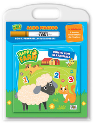 Conta con gli animali. Happy farm. Albo magico. Ediz. a colori. Con pennarello svelacolori