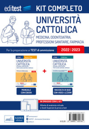 Kit completo EdiTEST. Università Cattolica. Medicina, odontoiatria, professioni sanitarie: Teoria &amp; Test-2500 quiz. Con ebook. Con software di simulazione
