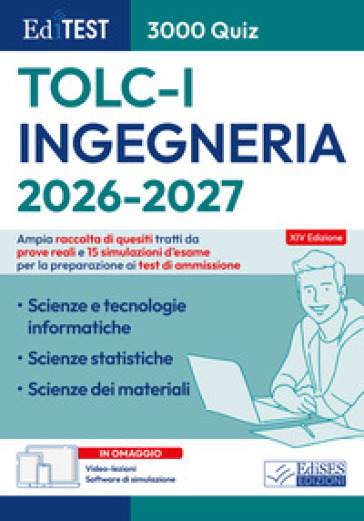 EdiTEST. Ingegneria. 3000 quiz. TOLC-I 2026-27. Con software di simulazione. Con video-lezioni