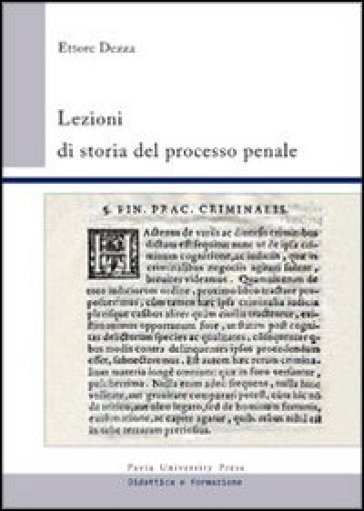 Lezioni di storia del processo penale
