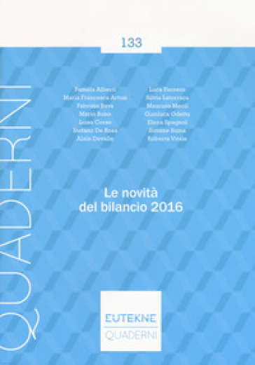 Le Novità Del Bilancio 2016