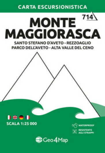714 Monte Maggiorasca. Santo Stefano D'aveto-Rezzoaglio-Parco Dell'aveto-Alta Valle del Ceno. Carta escursionistica 1:25.000. Ediz. multilingue
