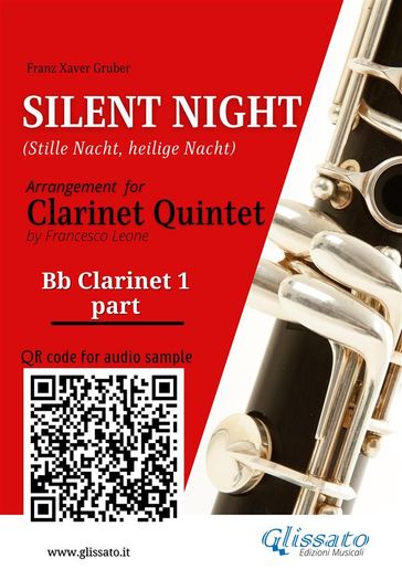 Bb Clarinet 1 part of "Silent Night" for Clarinet Quintet/Ensemble