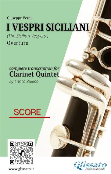 Score of "I Vespri Siciliani" for Clarinet Quintet