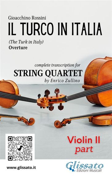 Violin II part of "Il Turco in Italia" for String Quartet