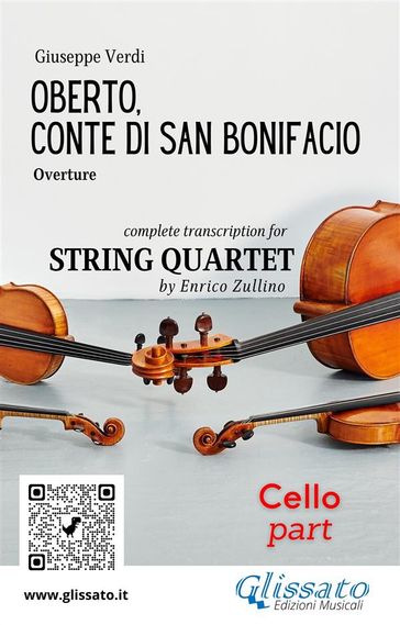 Cello part of "Oberto" for String Quartet