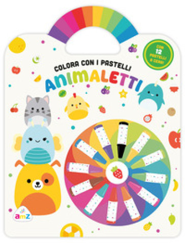 Animaletti. Colora coi pastelli. Ediz. illustrata. Con 12 pastelli a cera