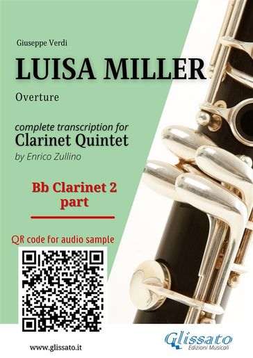 Bb Clarinet 2 part of "Luisa Miller" for Clarinet Quintet