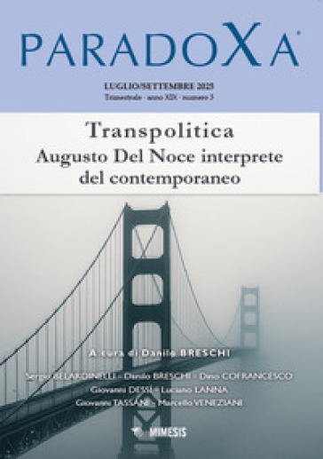 Paradoxa (2025). Vol. 3: Transpolitica. Augusto Del Noce interprete del contemporaneo
