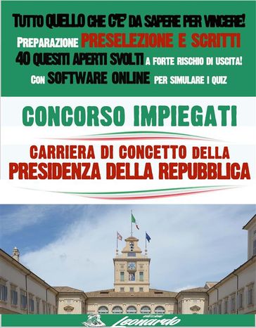 CONCORSO Impiegati - CARRIERA DI CONCETTO della PRESIDENZA DELLA REPUBBLICA