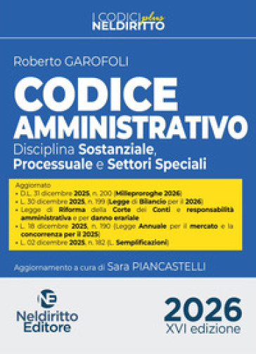 Codice Amministrativo Plus 2026 Neldiritto. Nuova ediz. Con espansione online