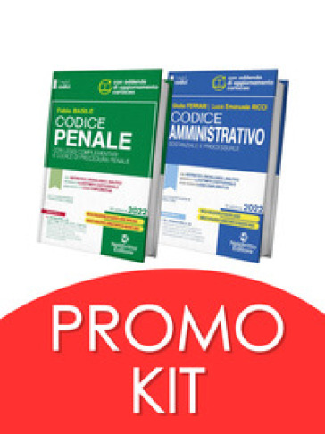 Codice penale con leggi complementari e codice di procedura penale-Codice amministrativo sostanziale e processuale. Concorso magistratura 2022. Kit. N