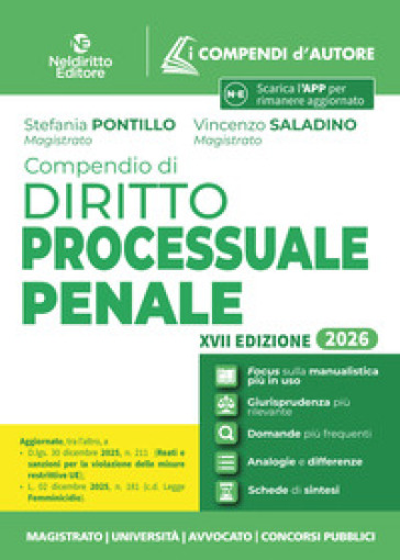 Compendio di procedura penale 2026