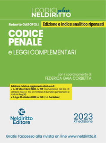 Codice Penale E Leggi Complementari