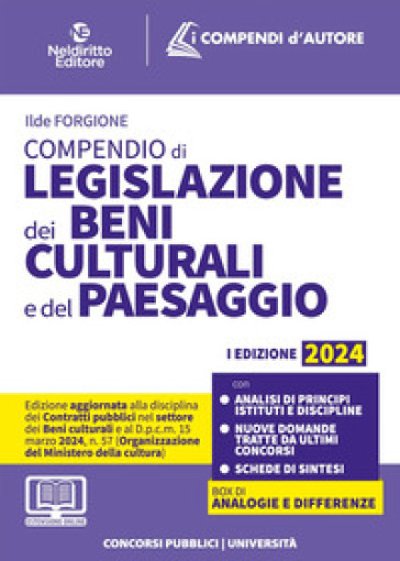 Compendio Di Legislazione Dei Beni Culturali E Del Paesaggio 2024