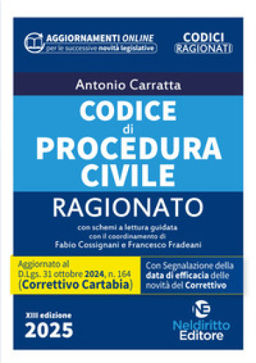 Codice ragionato di procedura civile 2025 aggiornato al Decreto Correttivo Cartabia