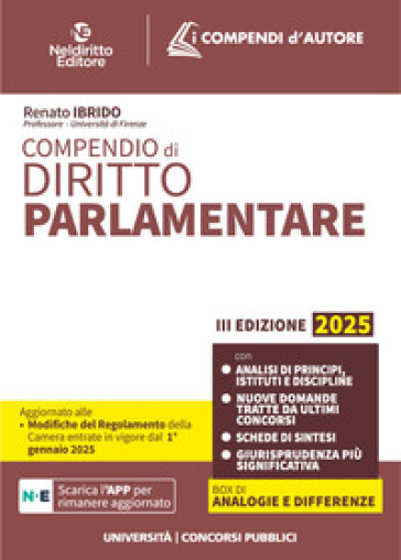 Compendio Di Diritto Parlamentare 2025