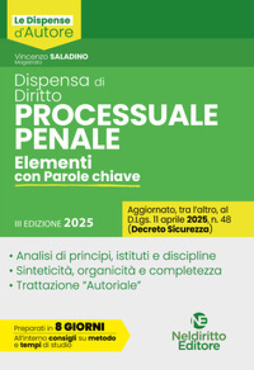 Dispensa di procedura penale 2025