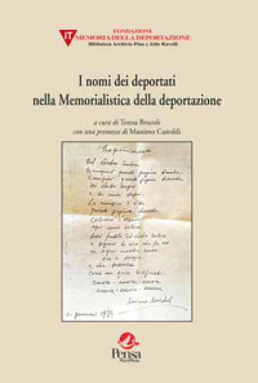 I Nomi Dei Deportati Nella Memorialistica Della Deportazione