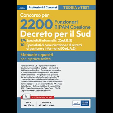 Concorso per 2200 Funzionari RIPAM coesione - 174 Specialisti Informatici e 10 Specialisti di comunicazione e di sistemi di gestione e informatici