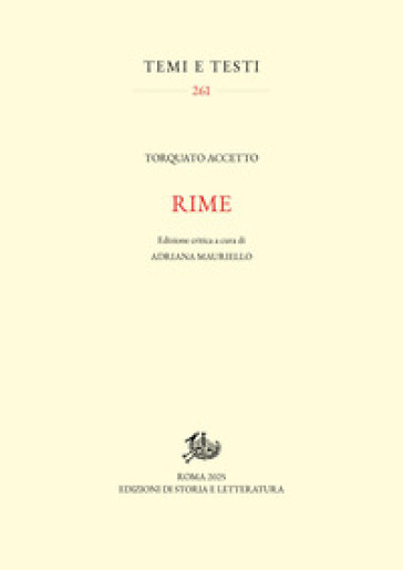 Rime. Ediz. critica