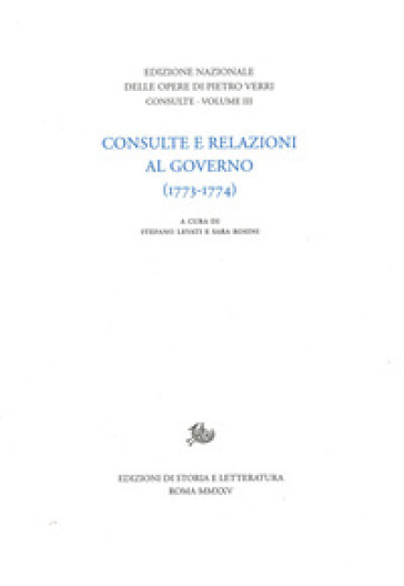 Consulte e relazioni al governo (1773-1774)