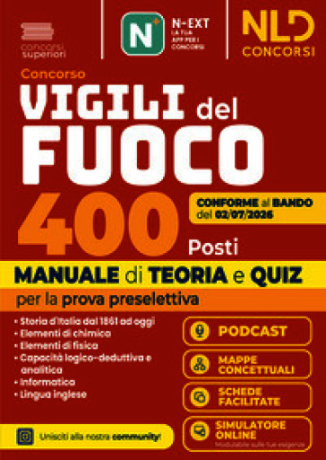 Concorso Vigili del Fuoco 400 posti. Manuale di teoria e quiz per la prova preselettiva. Con software di simulazione