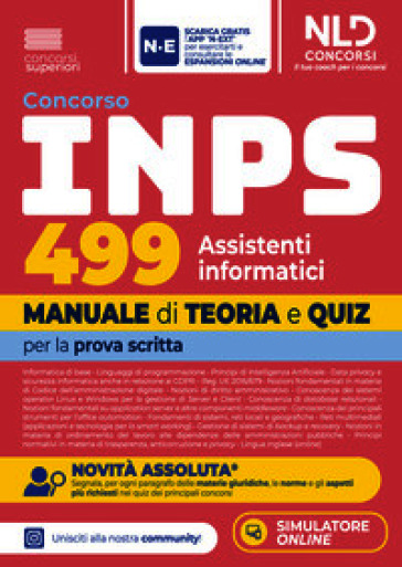 Concorso INPS 2026 499 Assistenti Informatici. Manuale di teoria e quiz per la prova scritta. Nuova ediz.