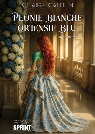 Peonie bianche ortensie blu
