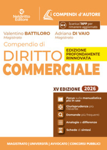 Compendio di diritto commerciale 2026. Con app