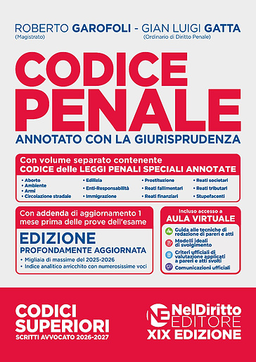Codice penale annotato con la giurisprudenza 2026-2027. Esame di avvocato