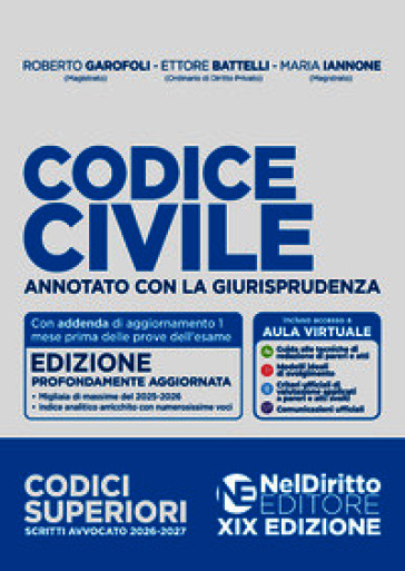 Codice Civile annotato con la giurisprudenza per l'esame di avvocato 2026-2027. Nuova ediz.